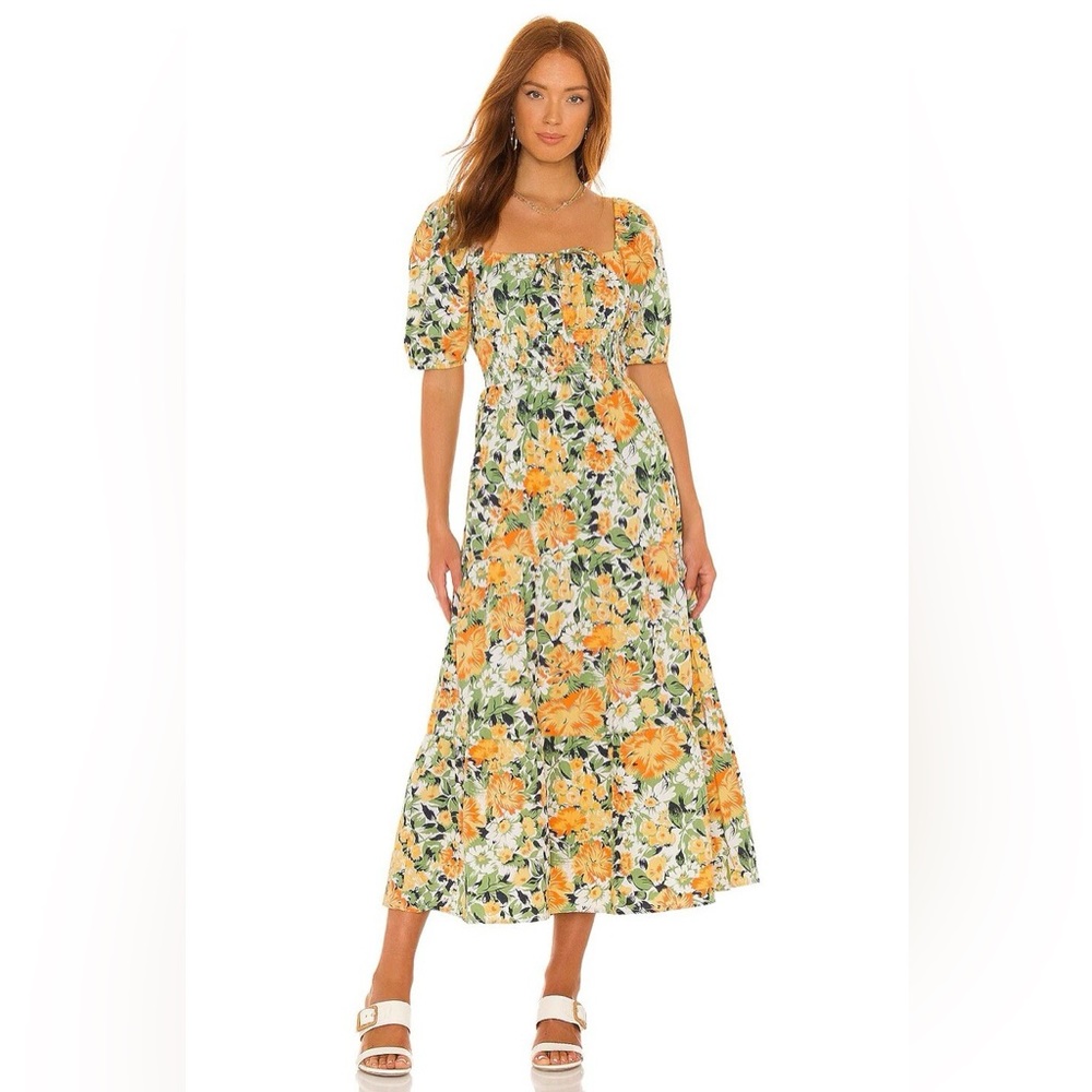 Faithfull the Brand Rene Floral Midi Dress Medium